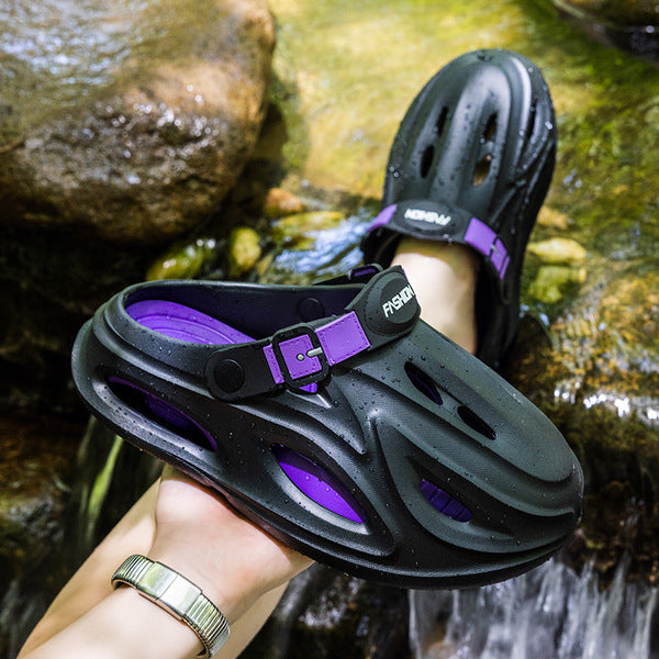 Sabrone Eva Beach Crocs- Black purple Colour