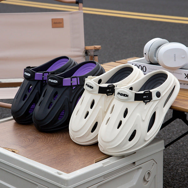 Sabrone Eva Beach Crocs- White Black Colour
