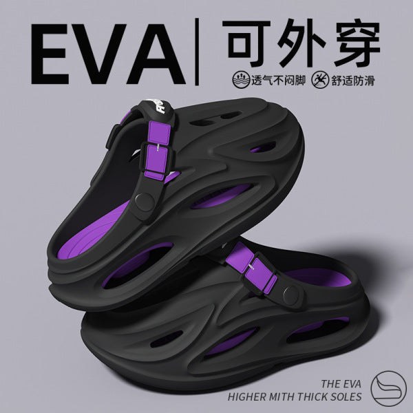 Sabrone Eva Beach Crocs- Black purple Colour