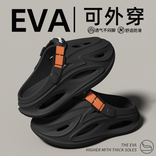 Sabrone Eva Beach Crocs- Black Orange Colour