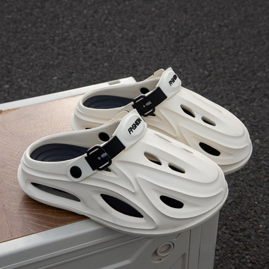 Sabrone Eva Beach Crocs- White Black Colour