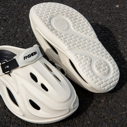 Sabrone Eva Beach Crocs- White Black Colour