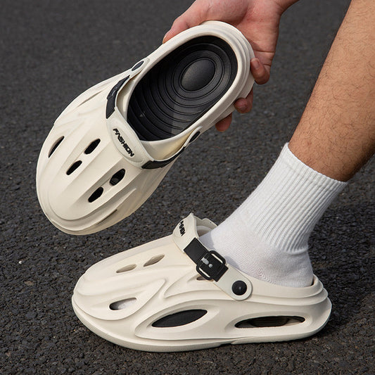 Sabrone Eva Beach Crocs- White Black Colour