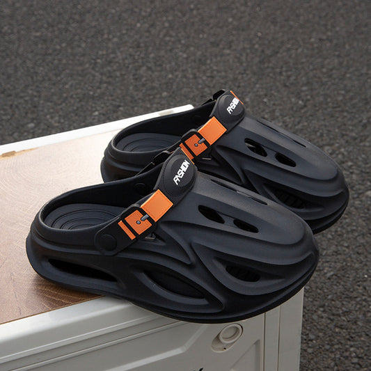 Sabrone Eva Beach Crocs- Black Orange Colour