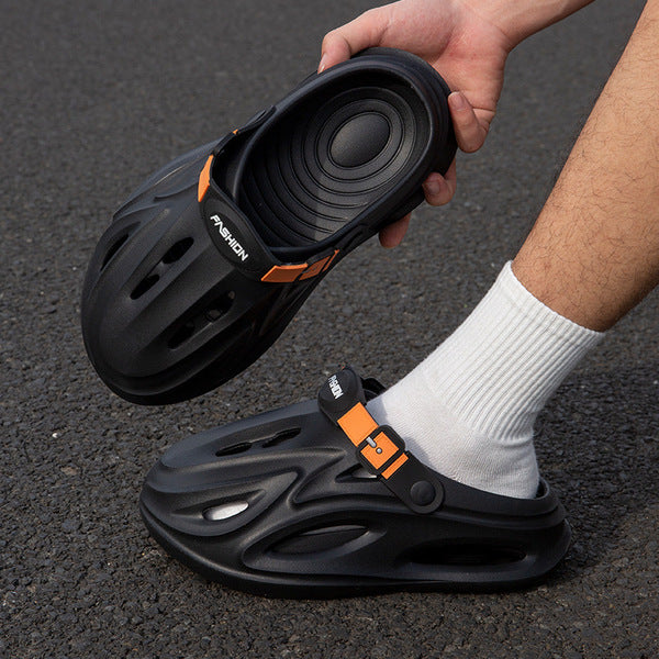 Sabrone Eva Beach Crocs- Black Orange Colour