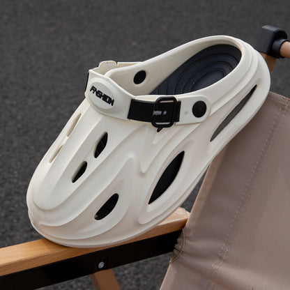 Sabrone Eva Beach Crocs- White Black Colour