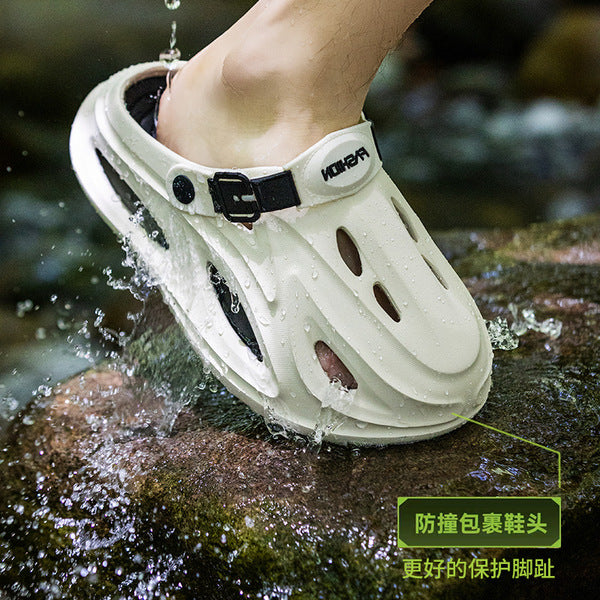 Sabrone Eva Beach Crocs- White Black Colour